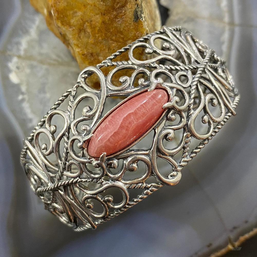 Carolyn Pollack Vintage Southwestern Style Sterling Silver Rhodonite Bracelet 270$